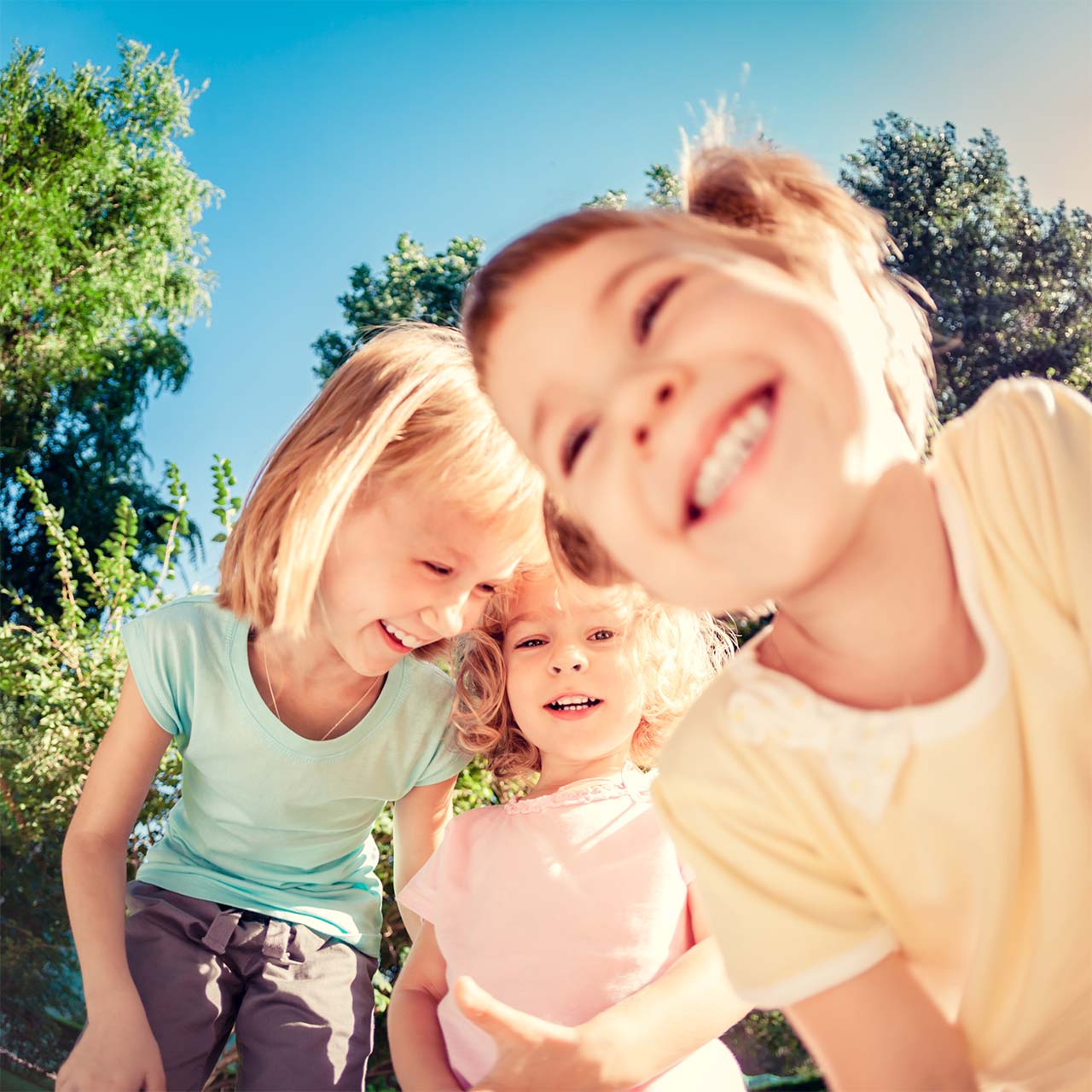 Children playing outside.